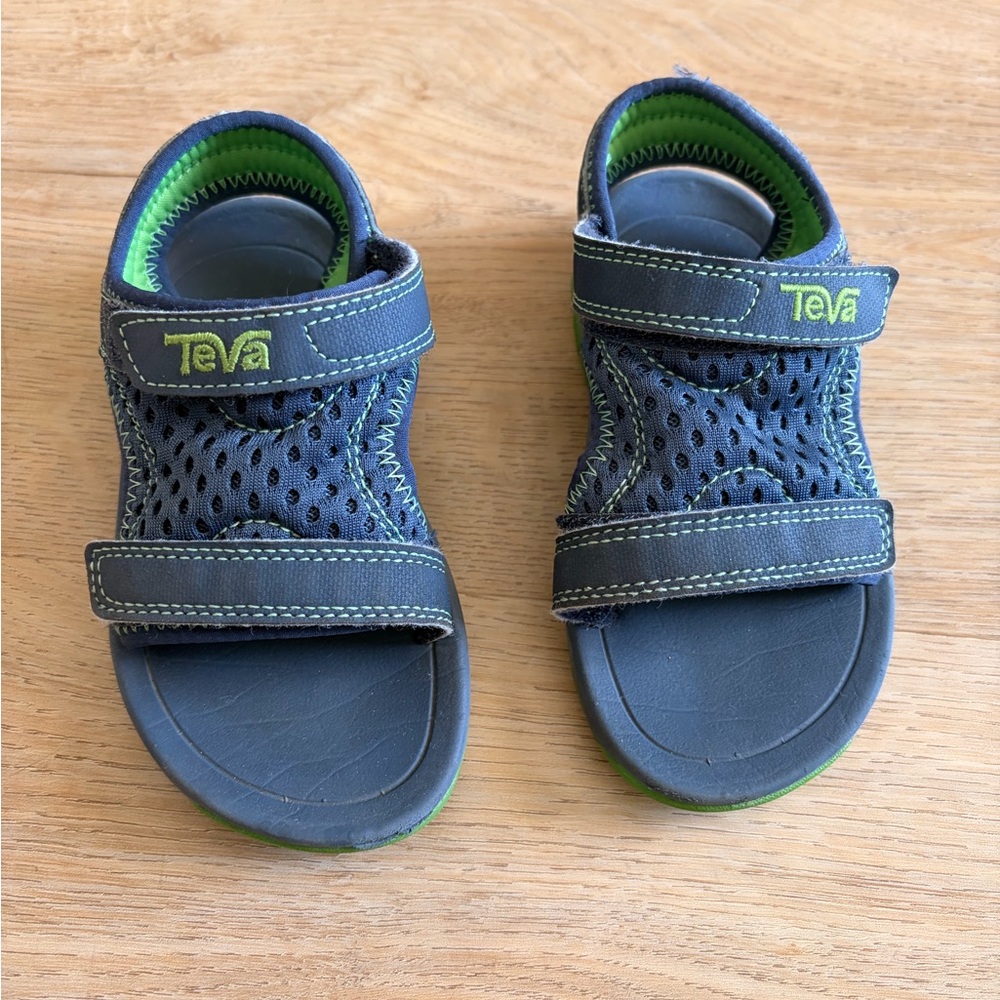 Teva Kids' Navy & Green Sandals - Comfortable Adjustable Straps